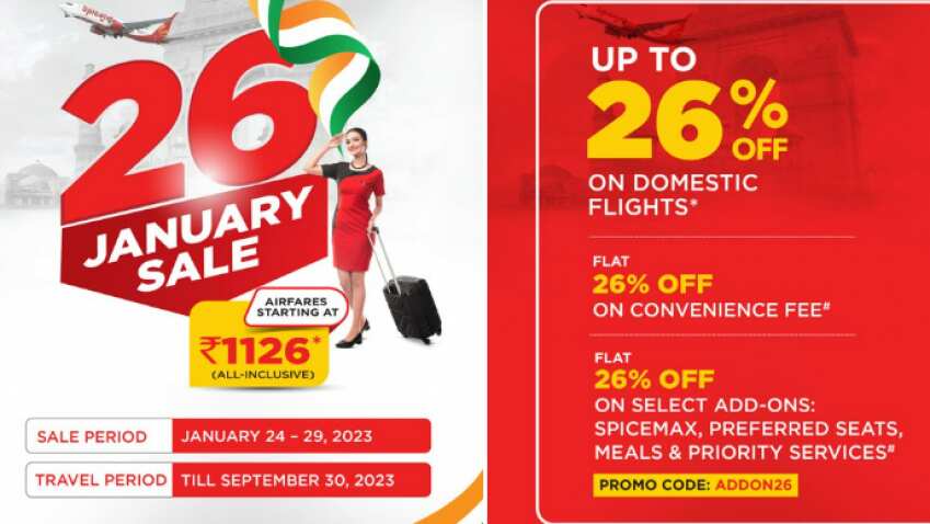 SpiceJet Republic Day sale 2023: Book flight tickets at Rs 1,126 | Delhi to Mumbai flight ticket price