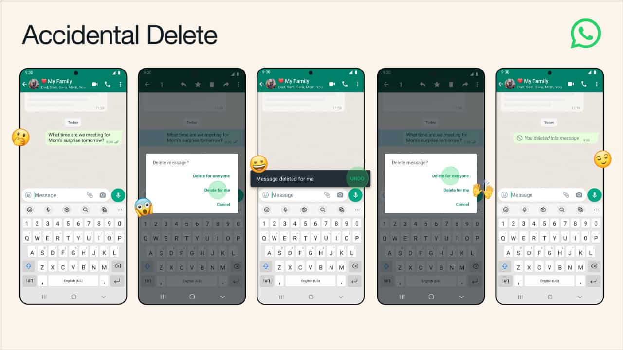 WhatsApp Accidental Delete feature for deleted messages